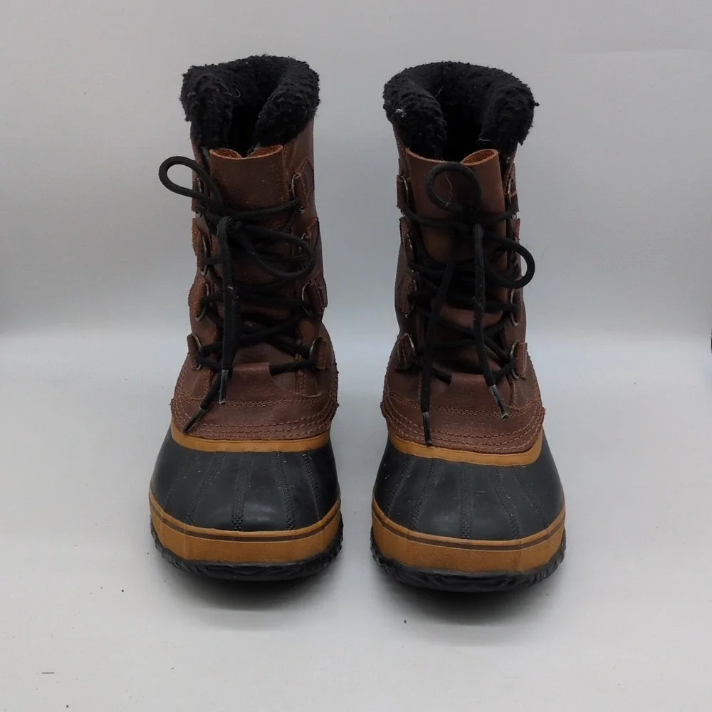 Sorel Boots Mens Pac T Brown 8 Waterproof Duck Shoe Insulated Leather NM1439-200
